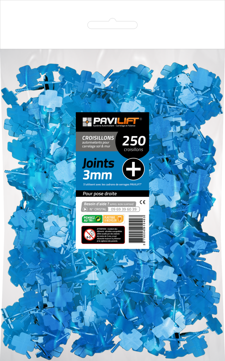 Sachet de 250 croisillons autonivelants PAVILIFT 3 mm en +